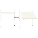 vidaXL kézzel feltekerhető krémszínű napellenző 300 cm