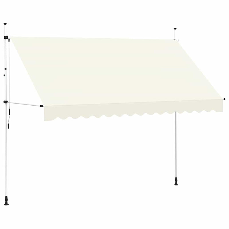 vidaXL kézzel feltekerhető krémszínű napellenző 350 cm