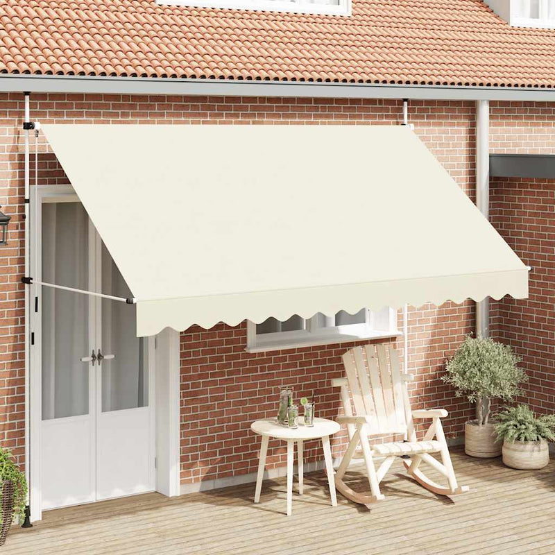 vidaXL kézzel feltekerhető krémszínű napellenző 350 cm