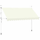 vidaXL kézzel feltekerhető krémszínű napellenző 400 cm