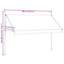 vidaXL kézzel feltekerhető krémszínű napellenző 400 cm
