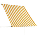 vidaXL feltekerhető sárga és fehér napellenző 150 x 150 cm