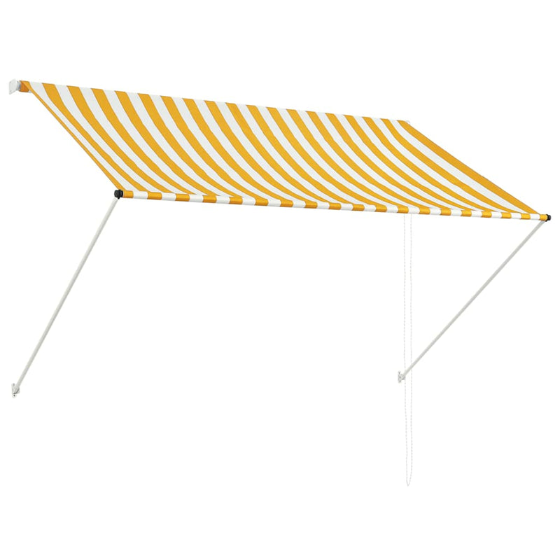 vidaXL feltekerhető sárga és fehér napellenző 200 x 150 cm