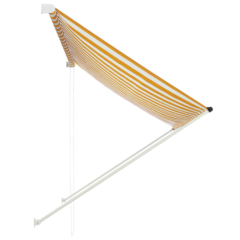 vidaXL feltekerhető sárga és fehér napellenző 200 x 150 cm