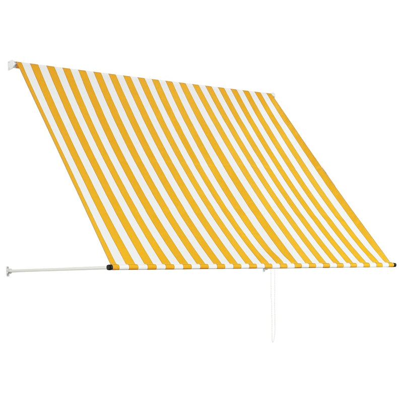 vidaXL feltekerhető sárga és fehér napellenző 200 x 150 cm