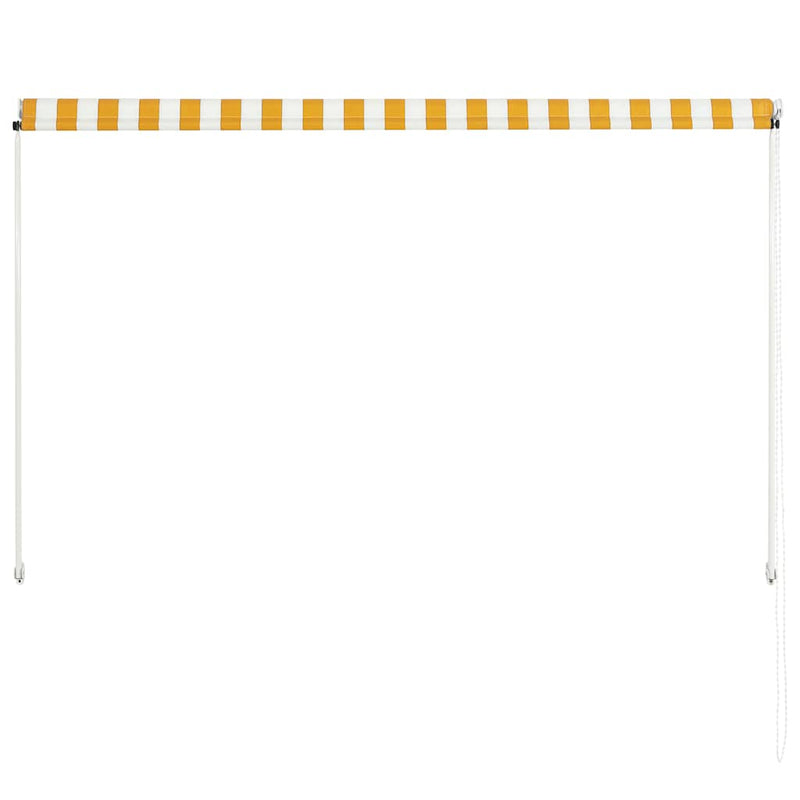 vidaXL feltekerhető sárga és fehér napellenző 200 x 150 cm