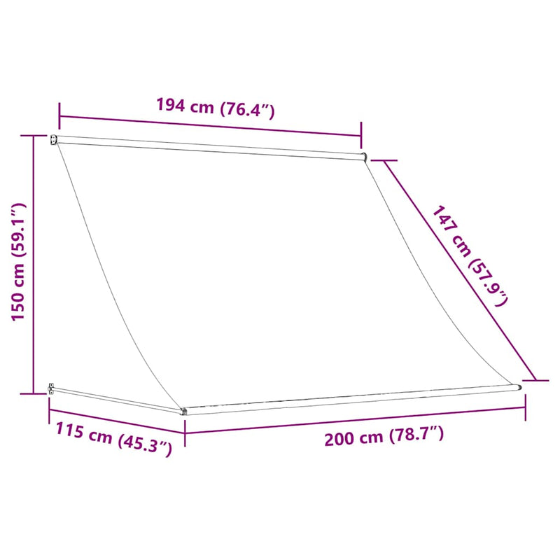 vidaXL feltekerhető sárga és fehér napellenző 200 x 150 cm