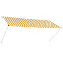 vidaXL feltekerhető sárga és fehér napellenző 300 x 150 cm