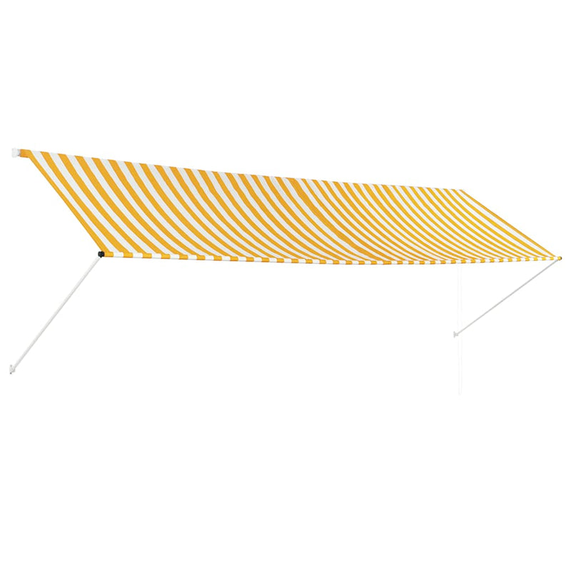 vidaXL feltekerhető sárga és fehér napellenző 400 x 150 cm