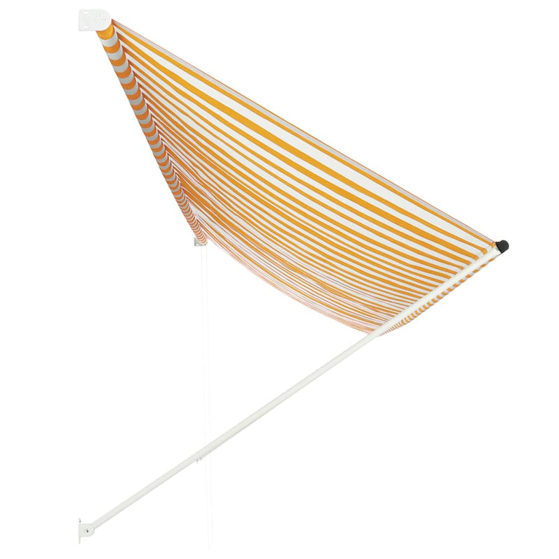 vidaXL feltekerhető sárga és fehér napellenző 400 x 150 cm