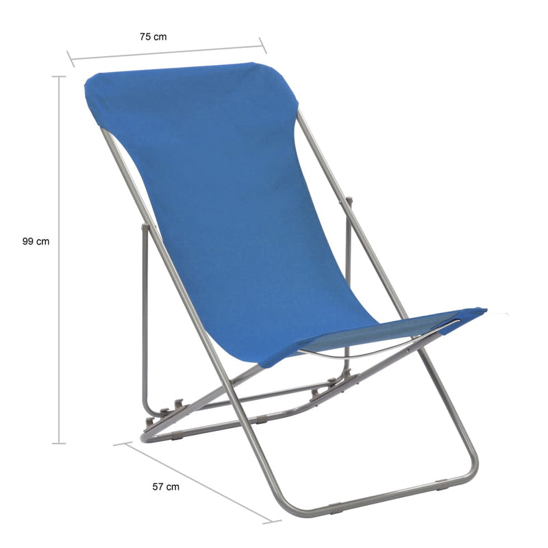 vidaXL 2 db kék acél/oxford szövet összecsukható strandszék