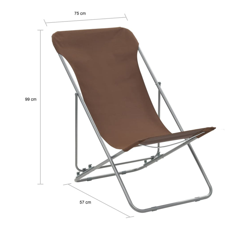 vidaXL 2 db barna acél/oxford szövet összecsukható strandszék