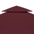 vidaXL bordó kétszintes pavilon tetőponyva 310 g/m², 3 x 3 m