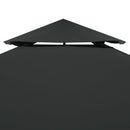 vidaXL antracitszürke kétszintes pavilon tetőponyva 310 g/m² 4 x 3 m