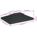 vidaXL antracitszürke kétszintes pavilon tetőponyva 310 g/m² 4 x 3 m