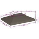 vidaXL tópszínű kétszintes pavilon tetőponyva 310 g/m² 4 x 3 m
