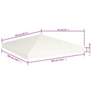 vidaXL krémfehér pavilon tetőponyva 310 g/m², 3 x 3 m