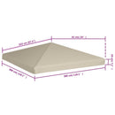 vidaXL bézs pavilon tetőponyva 310 g/m² 3 x 3 m