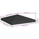 vidaXL szürke pavilon tetőponyva 310 g/m², 3 x 3 m