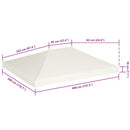 vidaXL krémfehér pavilon tetőponyva 310 g/m², 4 x 3 m