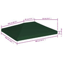 vidaXL zöld pavilon tetőponyva 310 g/m², 4 x 3 m