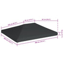 vidaXL szürke pavilon tetőponyva 310 g/m², 4 x 3 m