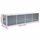 vidaXL szürke horganyzott acél kerti magaságyás 320 x 80 x 77 cm
