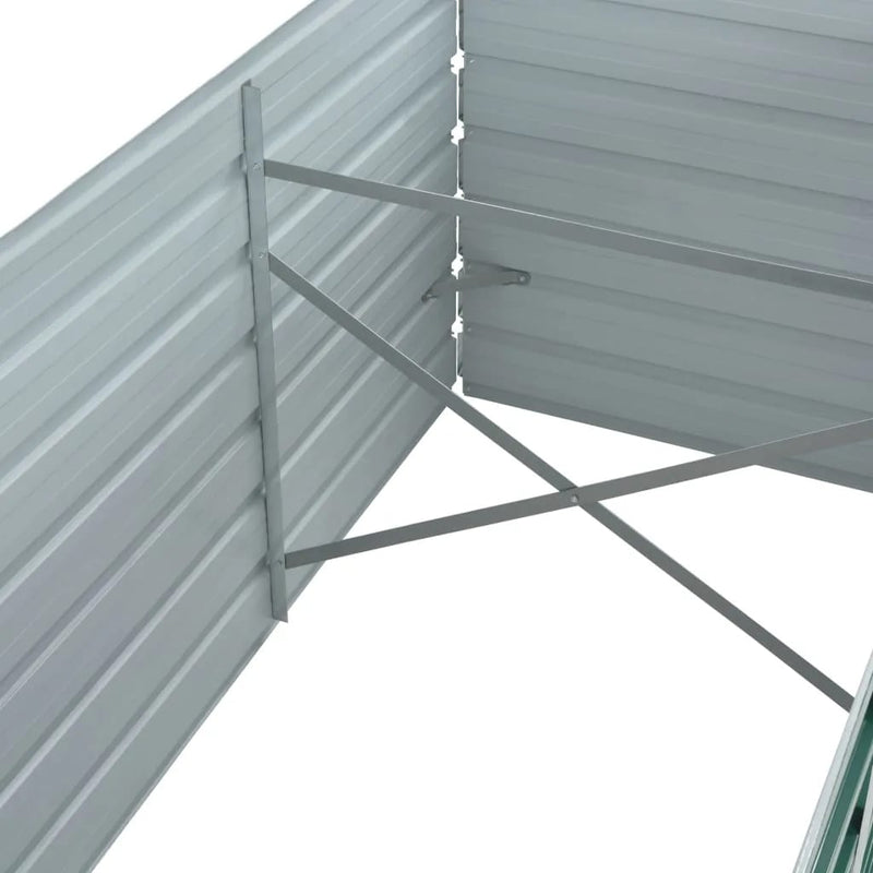 vidaXL zöld horganyzott acél kerti magaságyás 320 x 80 x 77 cm