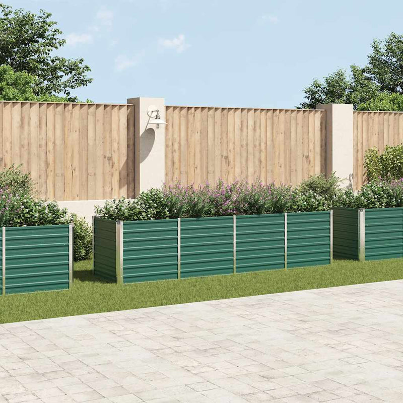 vidaXL zöld horganyzott acél kerti magaságyás 320 x 80 x 77 cm