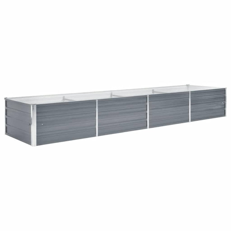 vidaXL szürke horganyzott acél kerti magaságyás 320 x 80 x 45 cm