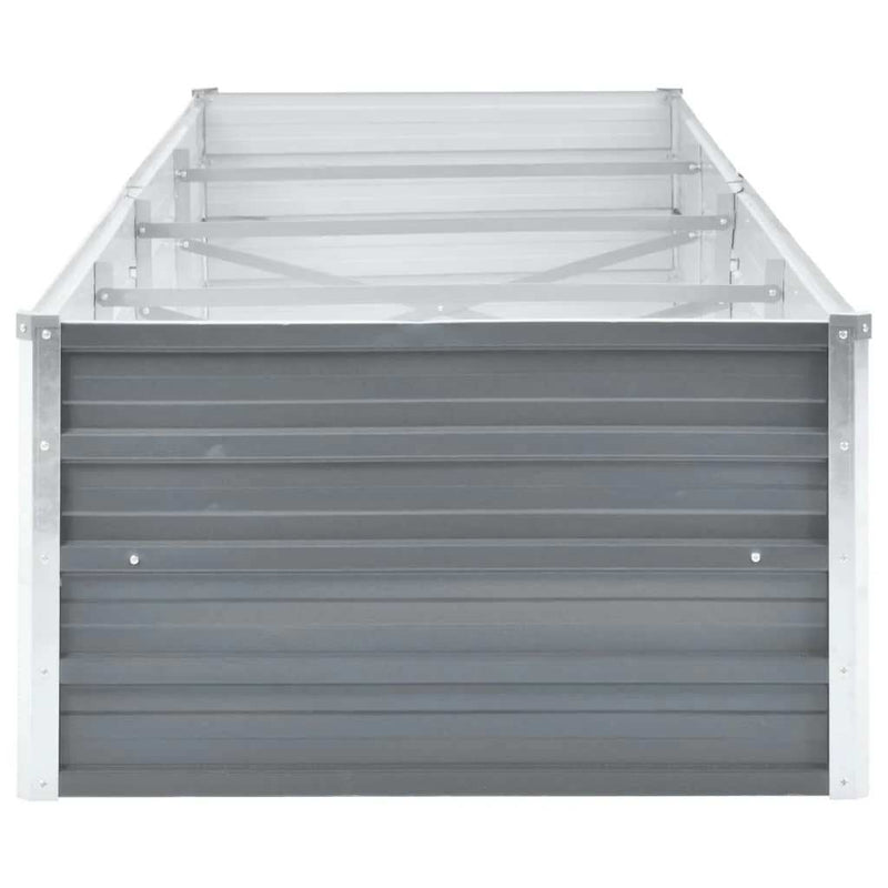 vidaXL szürke horganyzott acél kerti magaságyás 320 x 80 x 45 cm