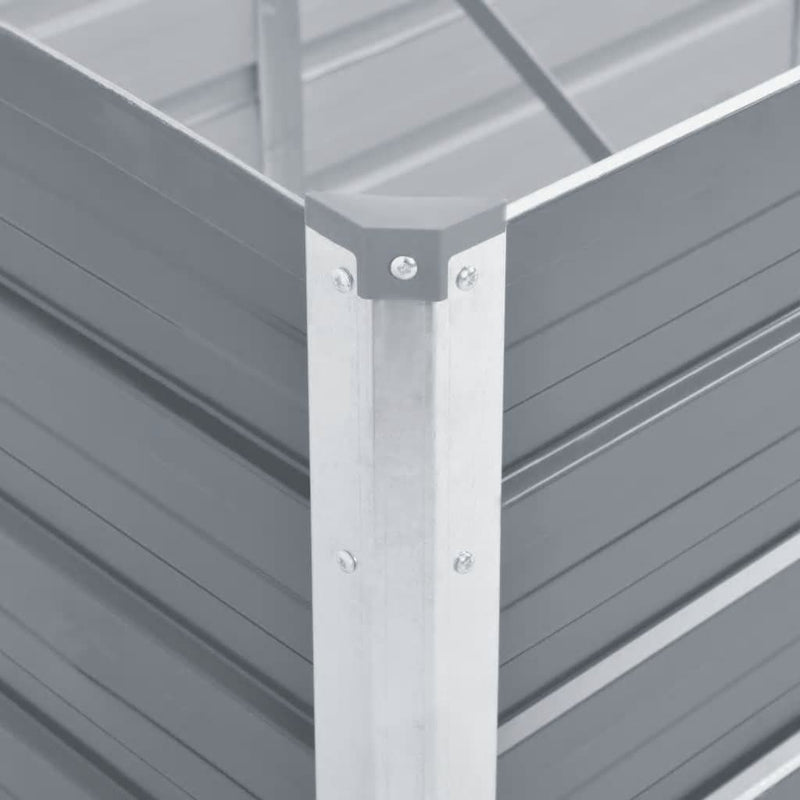 vidaXL szürke horganyzott acél kerti magaságyás 320 x 80 x 45 cm