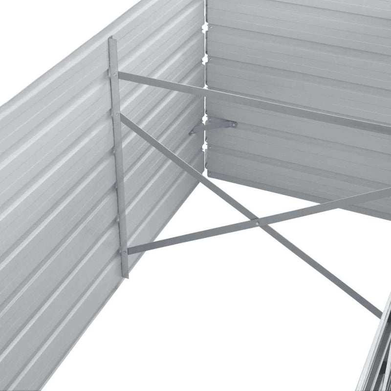 vidaXL szürke horganyzott acél kerti magaságyás 320 x 80 x 45 cm