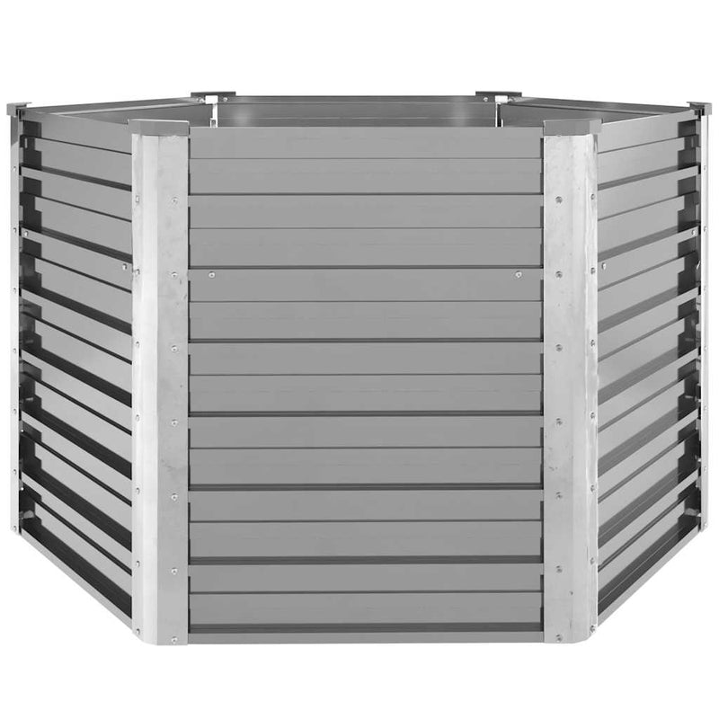 vidaXL szürke horganyzott acél kerti magaságyás 129 x 129 x 77 cm