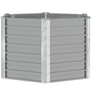 vidaXL szürke horganyzott acél kerti magaságyás 129 x 129 x 77 cm