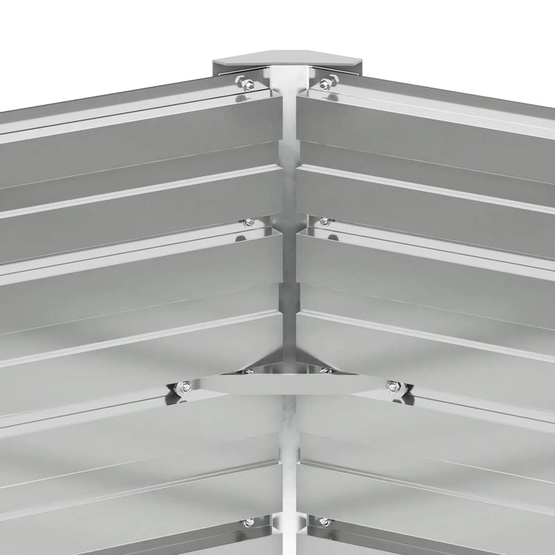 vidaXL szürke horganyzott acél kerti magaságyás 129 x 129 x 77 cm