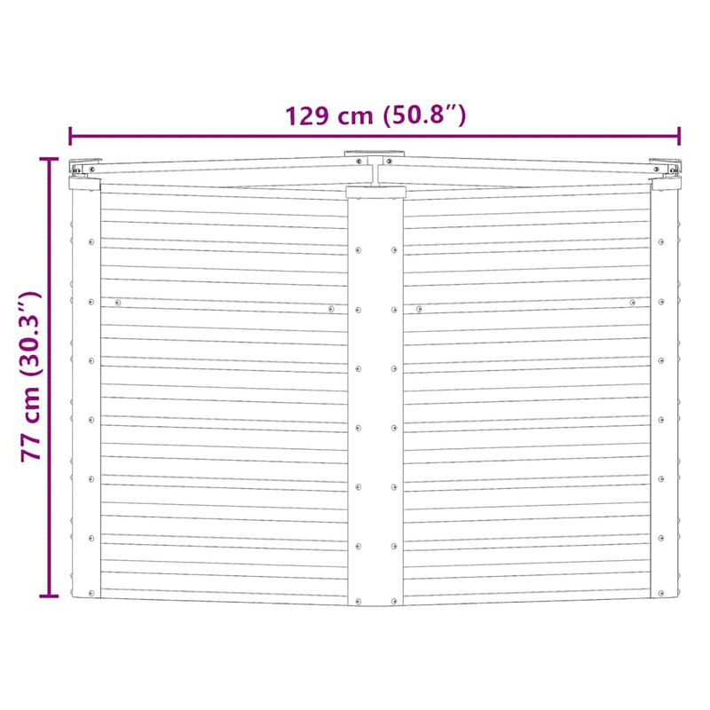 vidaXL szürke horganyzott acél kerti magaságyás 129 x 129 x 77 cm