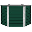 vidaXL zöld horganyzott acél kerti magaságyás 129 x 129 x 77 cm