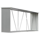 vidaXL szürke horganyzott acél kerti tűzifatároló 330 x 84 x 152 cm