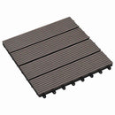 vidaXL Faszegély járólap 11 pcs Sötét Barna 30 x 30 cm WPC