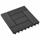 vidaXL Faszegély járólap 11 pcs Fekete 30 x 30 cm WPC