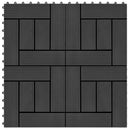 vidaXL Faszegély járólap 11 pcs Fekete 30 x 30 cm WPC