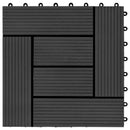 vidaXL Faszegély járólap 11 pcs Fekete 30 x 30 cm WPC