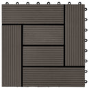 vidaXL Faszegély járólap 11 pcs Sötét Barna 30 x 30 cm WPC