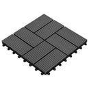 vidaXL Faszegély járólap 11 pcs Szürke 30 x 30 cm WPC