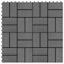 vidaXL Faszegély járólap 11 pcs Szürke 30 x 30 cm WPC