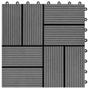 vidaXL Faszegély járólap 11 pcs Szürke 30 x 30 cm WPC