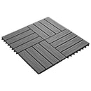 vidaXL Faszegély járólap 3D Design 11 pcs Szürke 30 x 30 cm WPC