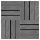 vidaXL Faszegély járólap 3D Design 11 pcs Szürke 30 x 30 cm WPC
