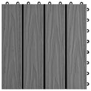 vidaXL Faszegély járólap 3D Design 11 pcs Szürke 30 x 30 cm WPC